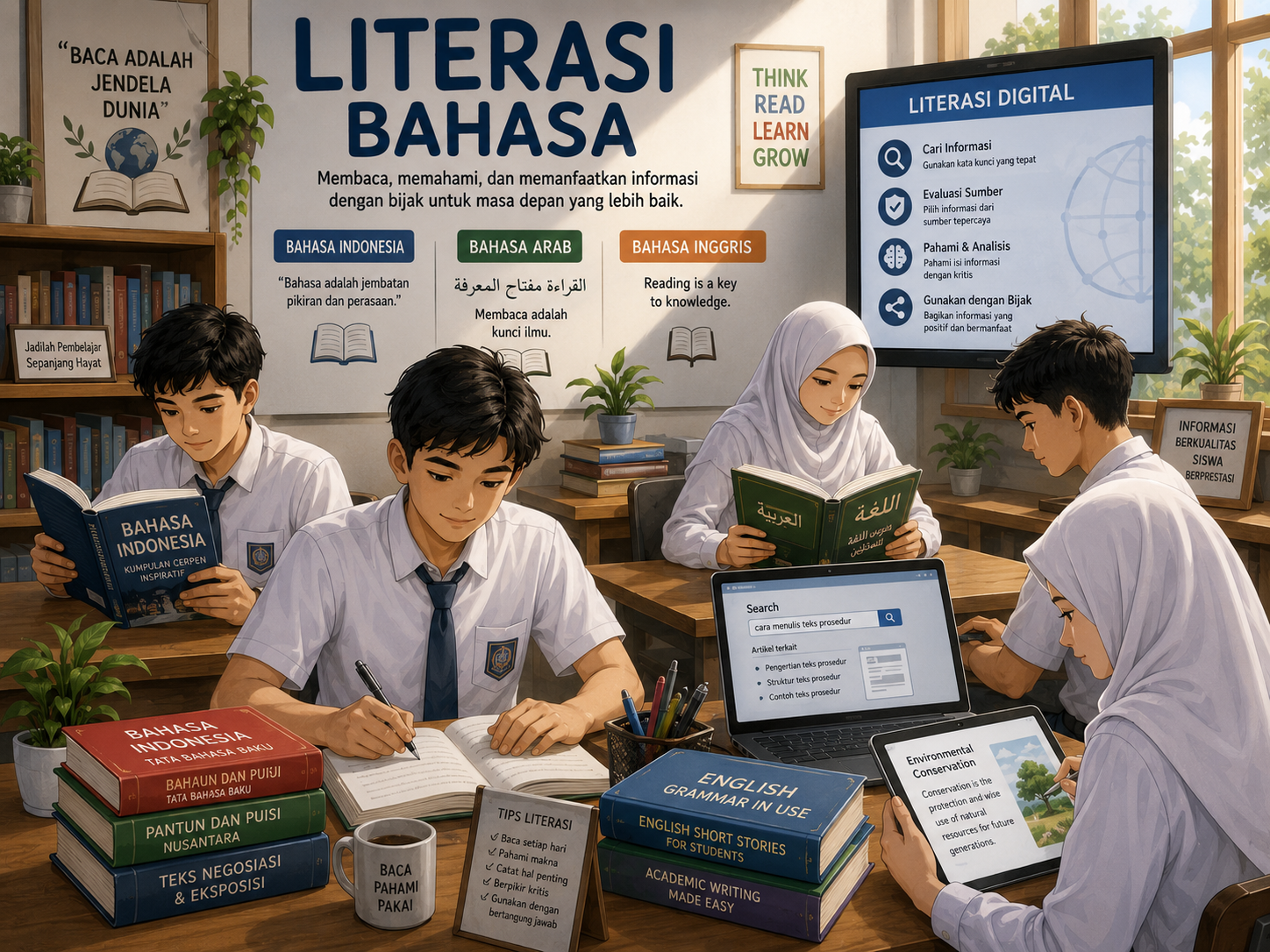 Ilustrasi literasi bahasa